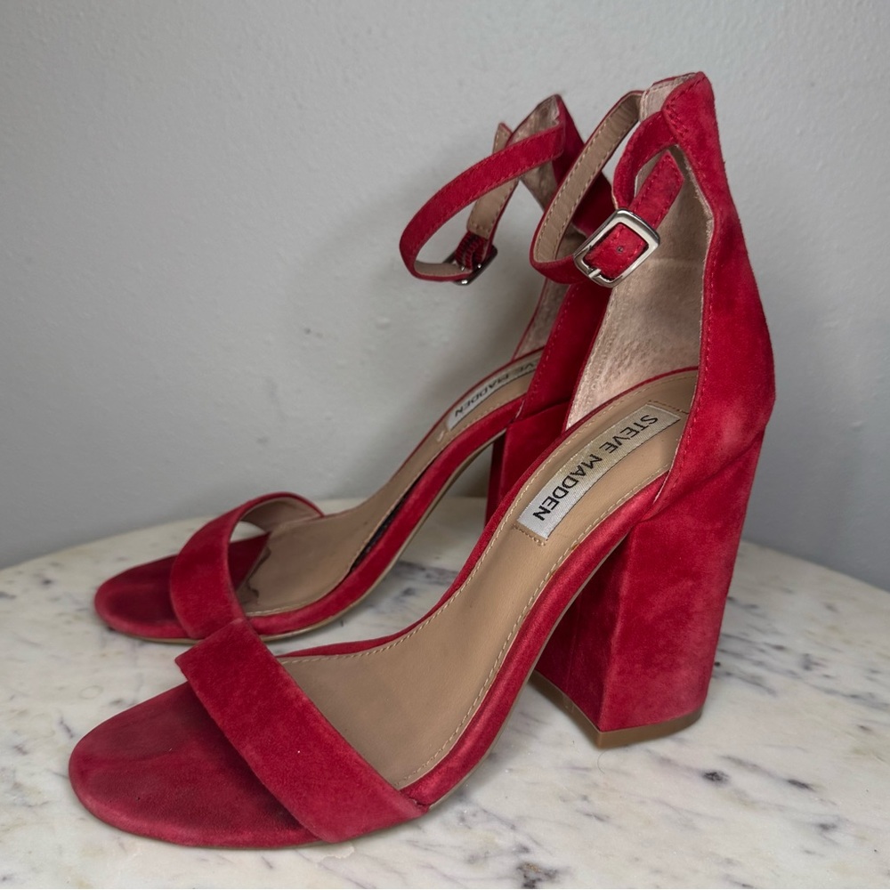 Steve Madden Red Block Heel Heels